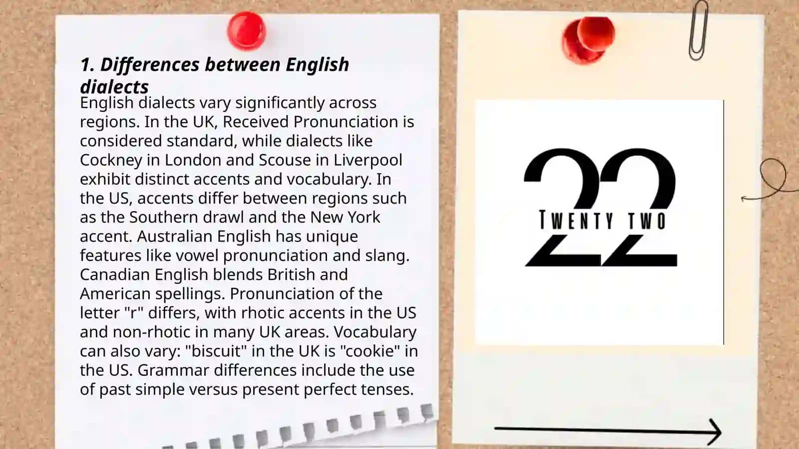 1. Differences between English dialects 3