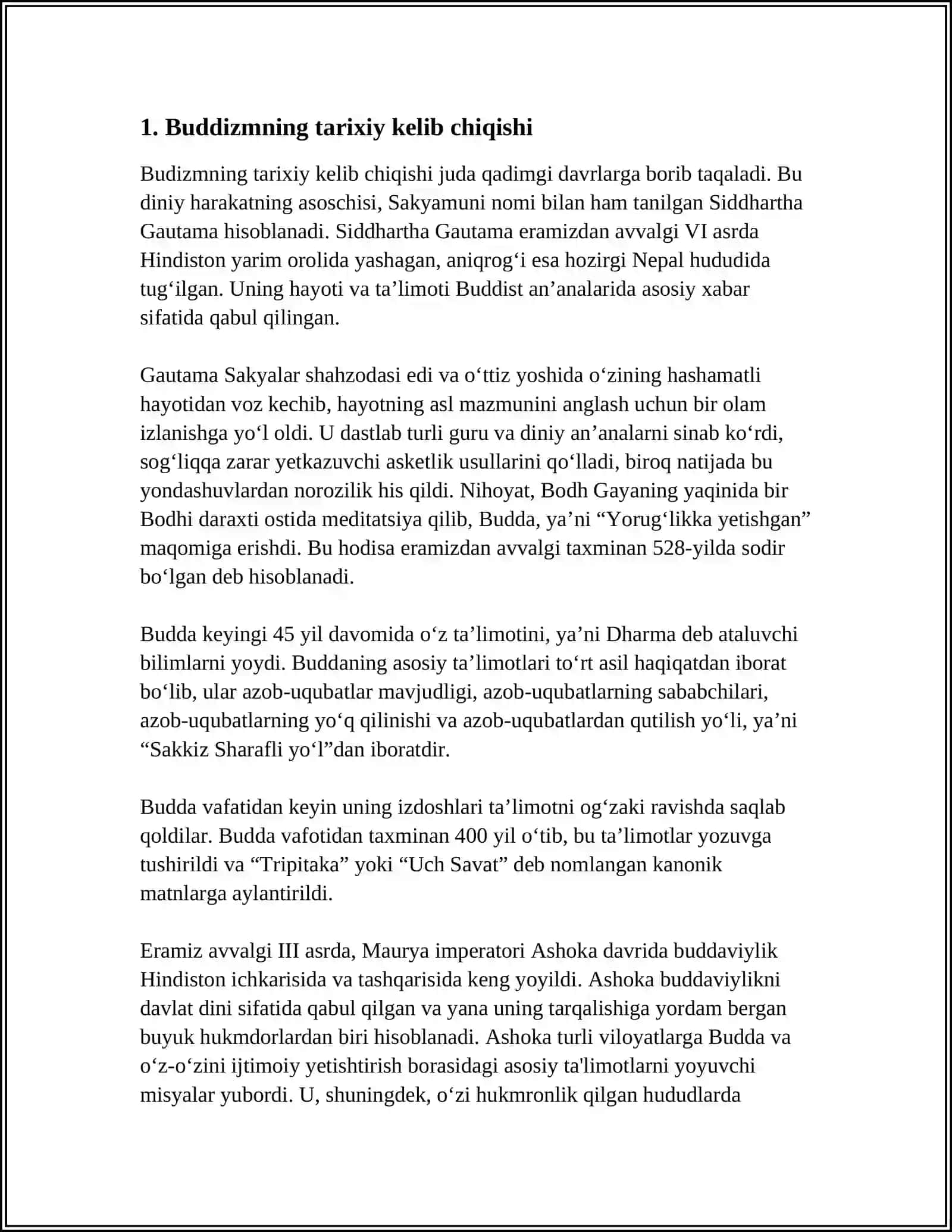 BUDAVVIYLIG DINI UNING TA'LIMOTI 3