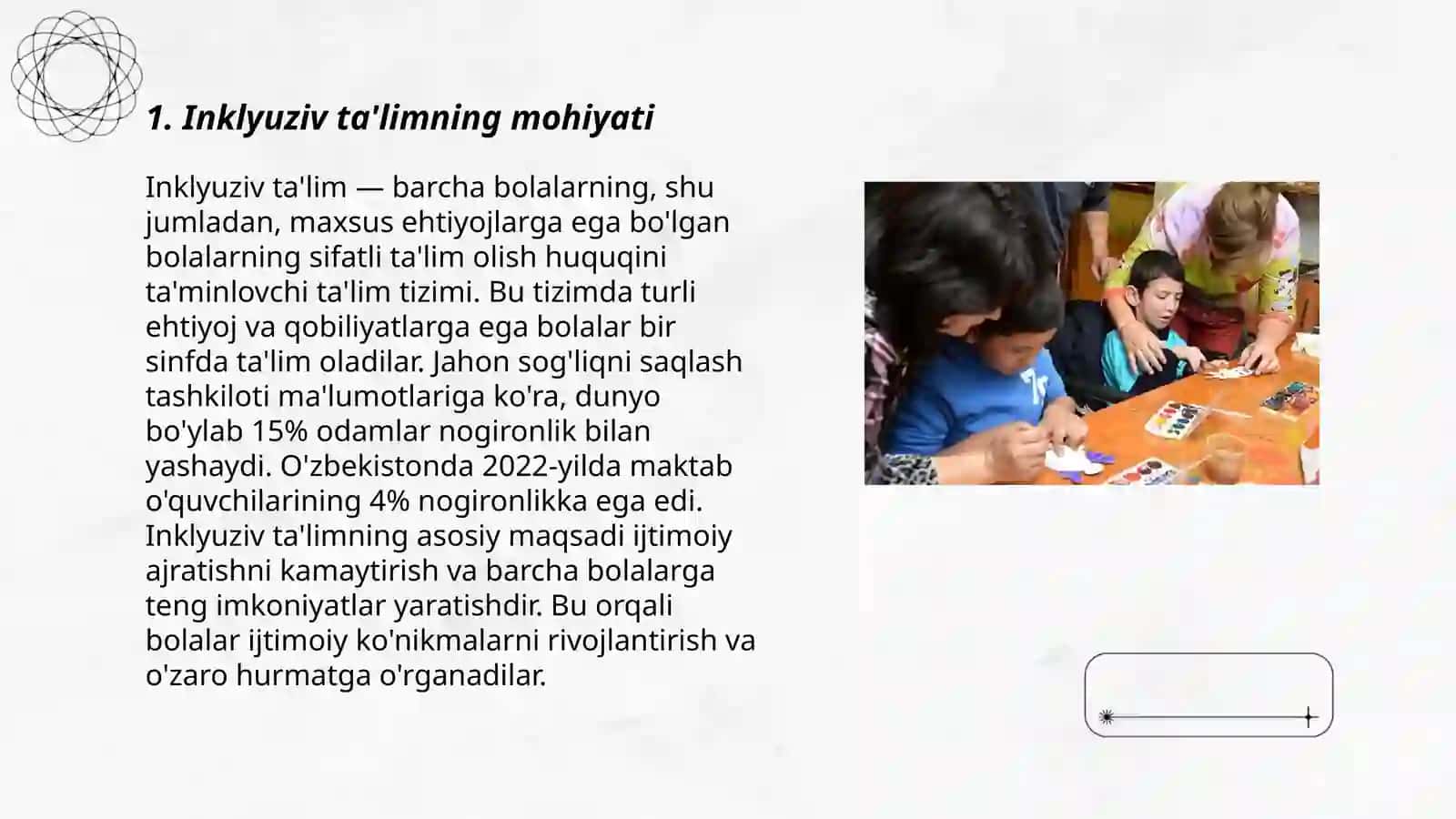 Inklyuziv ta'limda oʻquvchilar va sinfdagi xilma-xillik 3