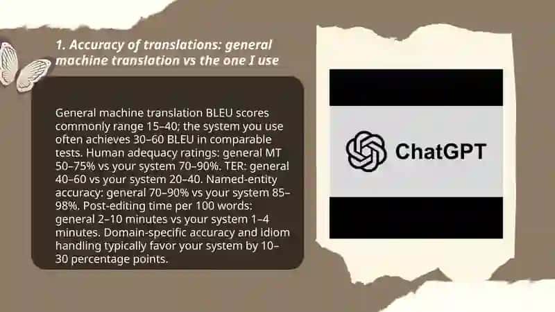 Comparision of machine translation and one of them which l use 3