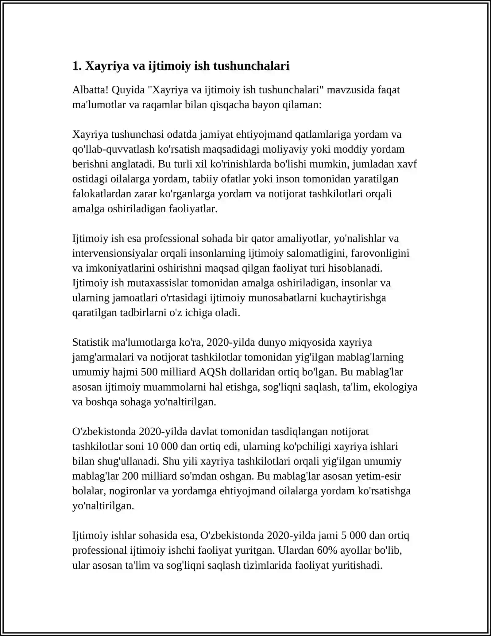 Xayriya va Ijtimoiy Ish O'rtasidagi Farqi 3