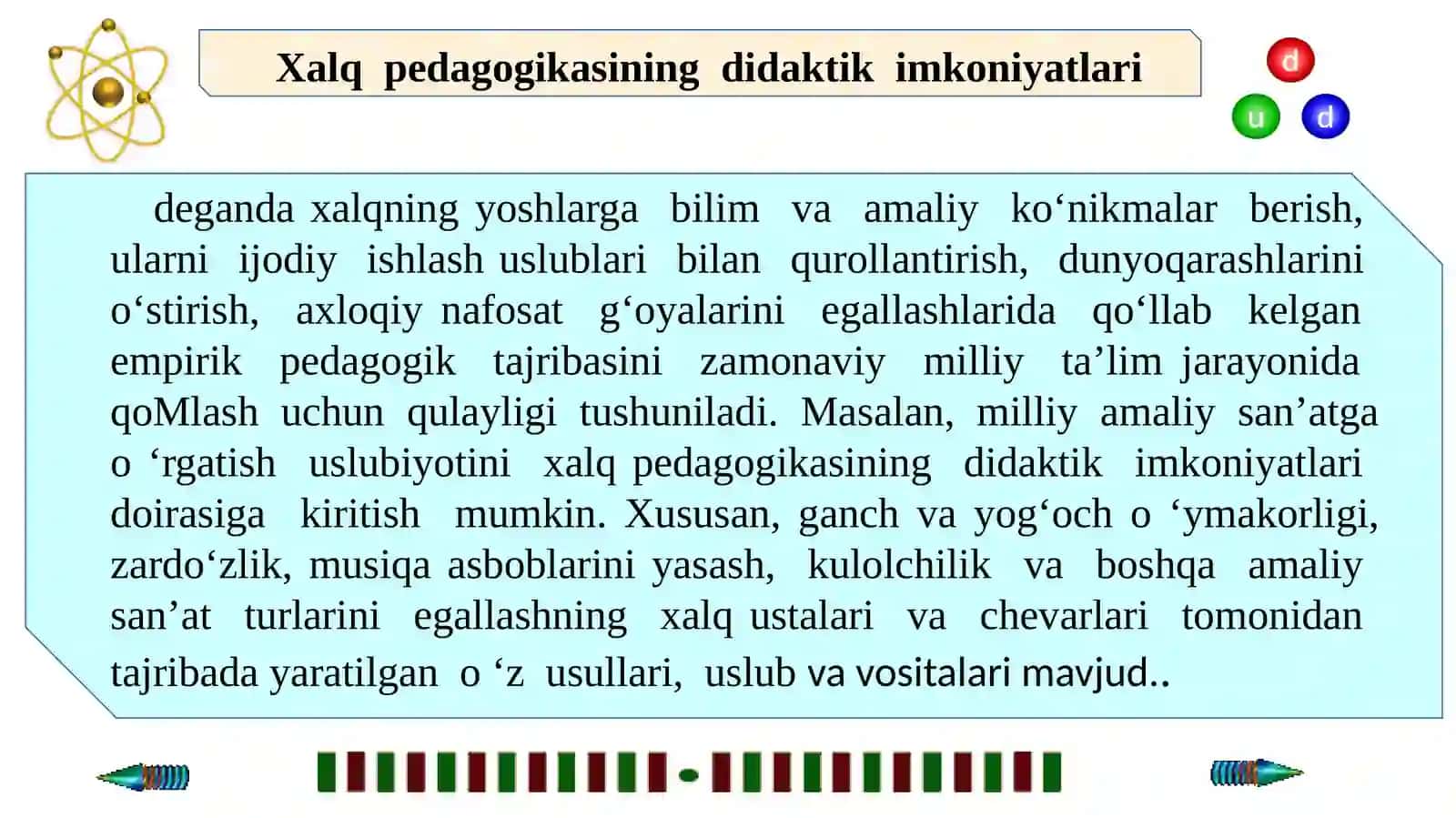 Xalq pedagogikasi va O'rta Osiyo buyuk mutafakkirlarining pedagogii g'oyalari 3