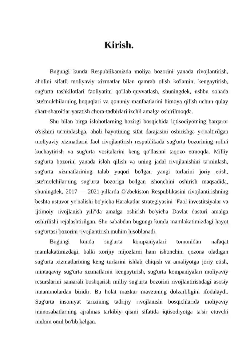 Xalqaro sug'urta bozori va uni rivojlanish yo'nalishlari 3