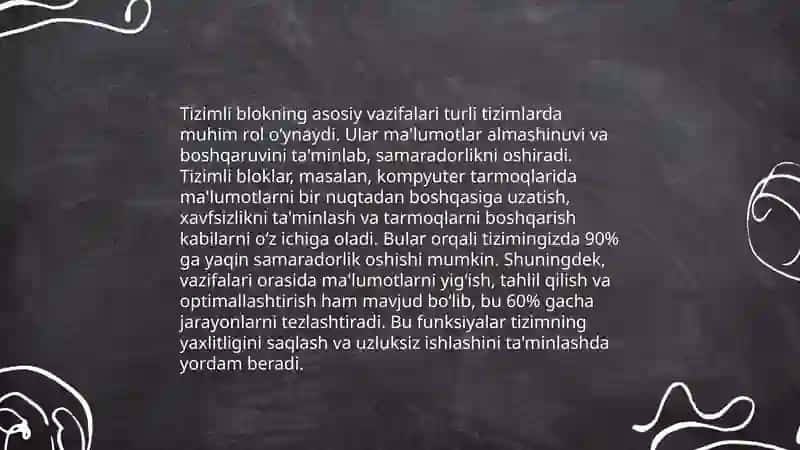 Tizimli Blok va Uning Tarkibiy Elementlari 3
