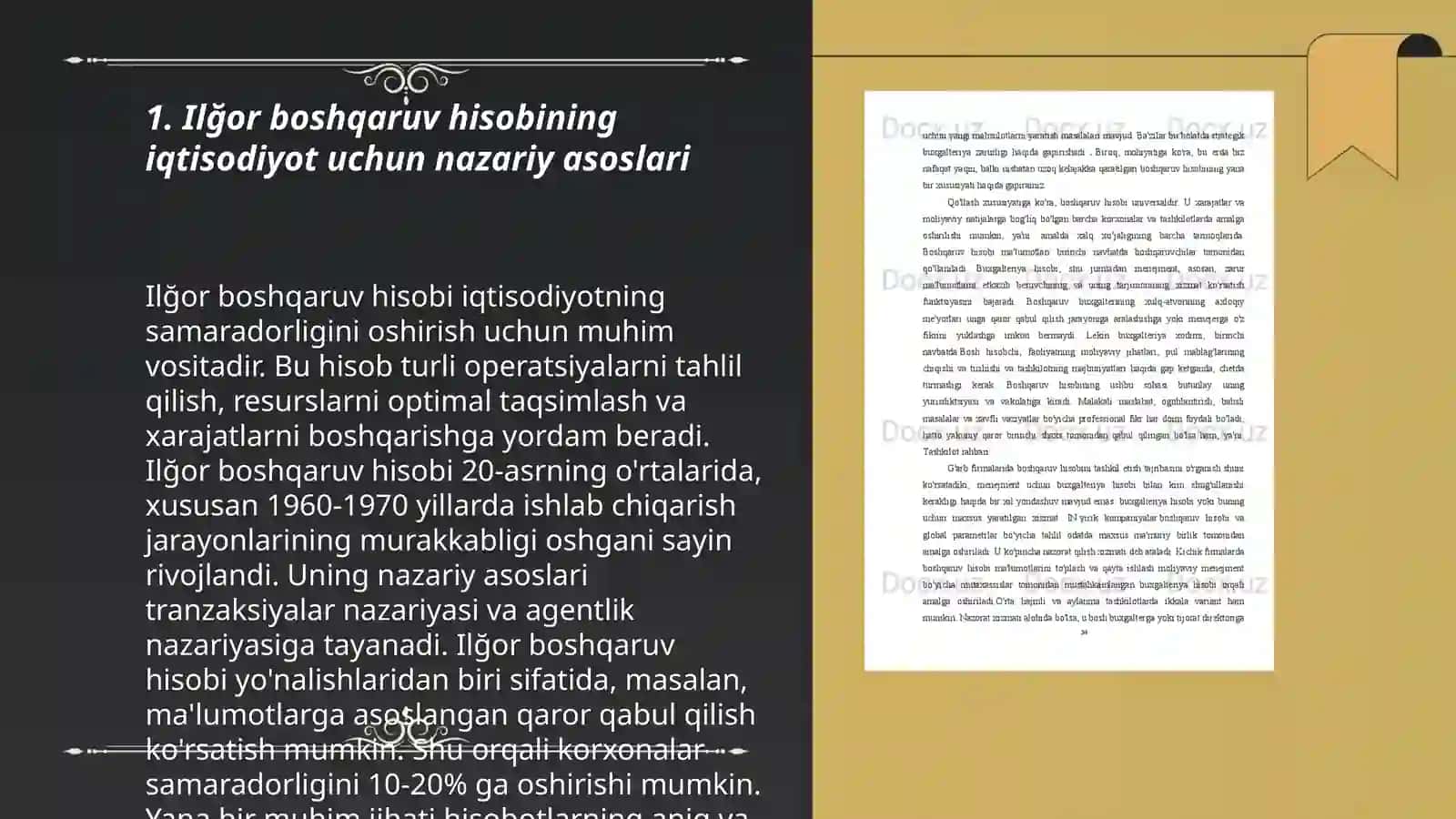 Ilğor boshqaruv hisobining iqtisodiyotdegi ahamiyati va uni dolzarbligi 3