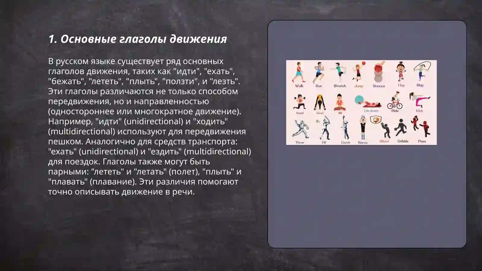 Глаголы движения 3