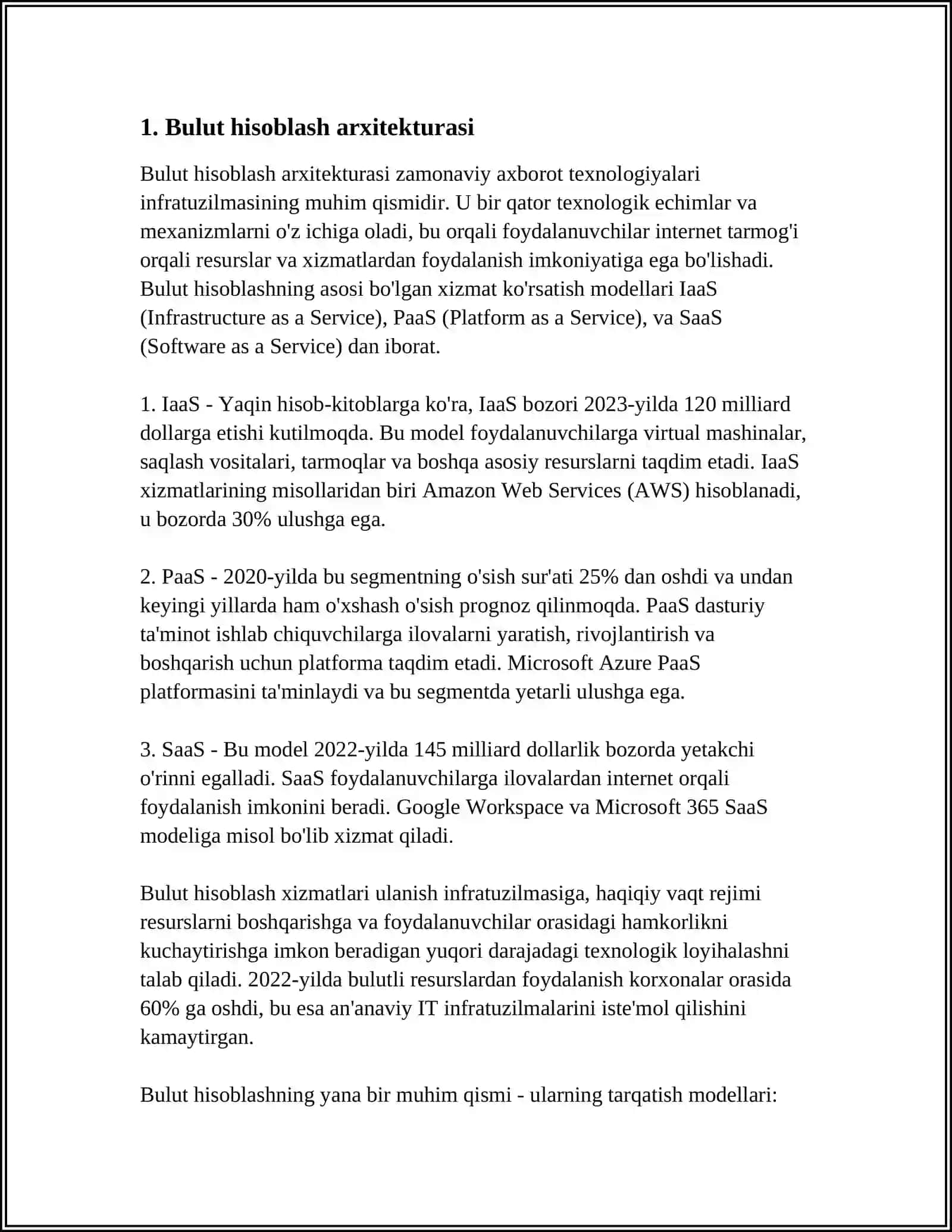 DASTURIY TA’MINOTNI ISHLAB CHIQISHDA BULUTLARDAN FOYDALANISH 3