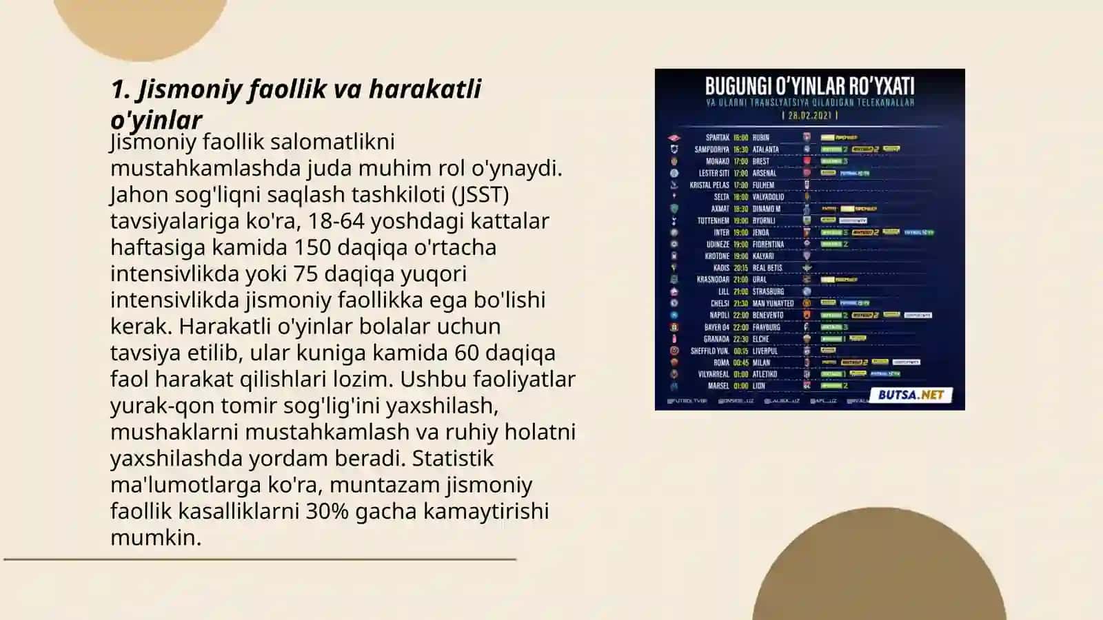 Jismoniy faollik va harakatli o'yinlar 3