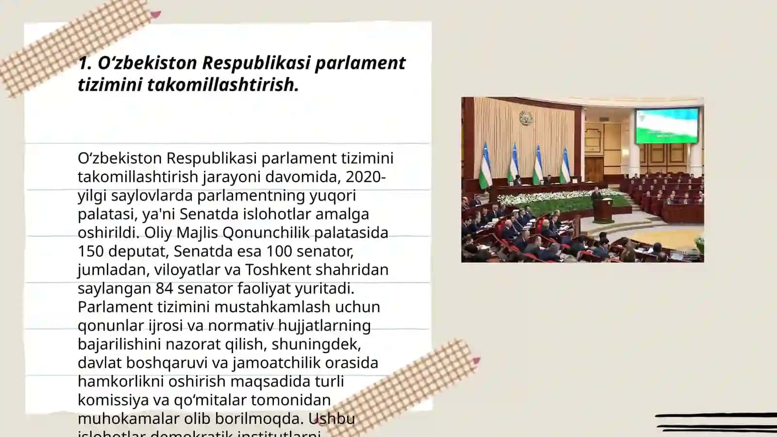 O‘zbekiston Respublikasida Pariament Islohotlarining Zaruriyati Tajriba va Muammolari 3