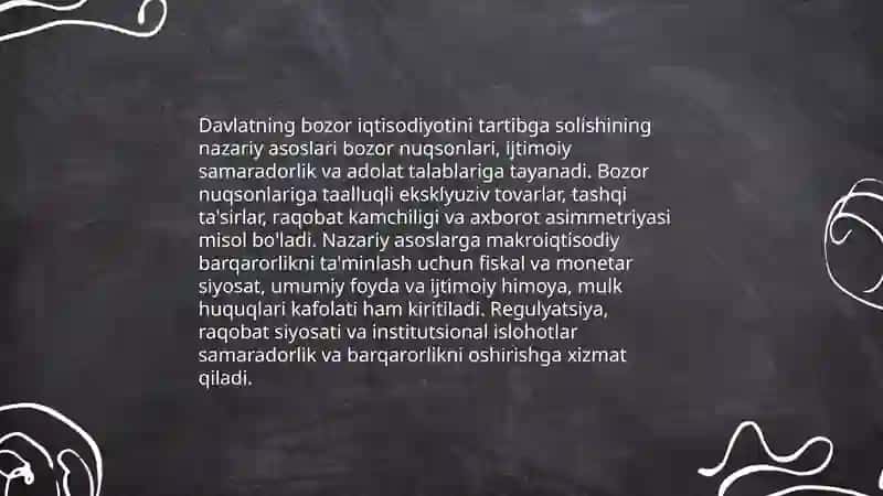Davlatning bozor iqtisodiyotini tartibga solishda roli 3