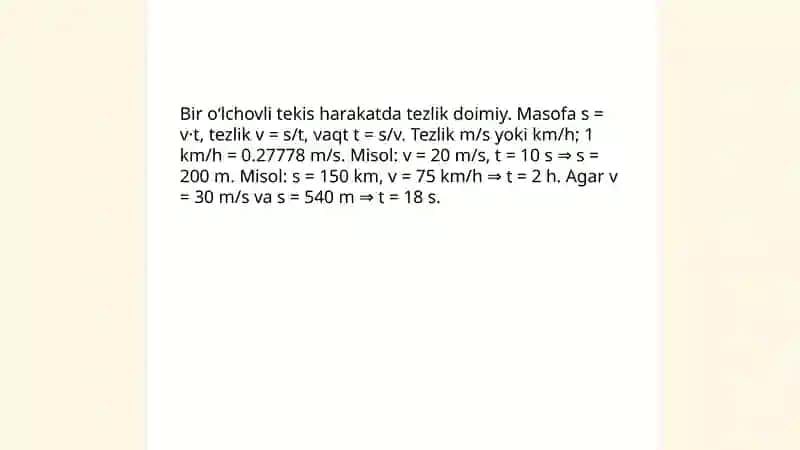 Atomobil harakatlarini hisoblash 3