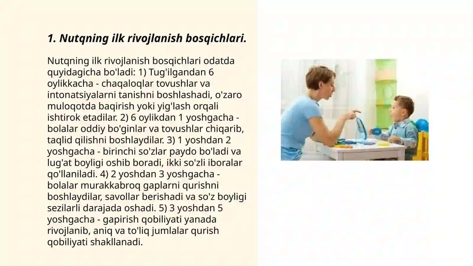 Ontogenezda bogʻlangan nutqni shakllanishining asosiy bosqichlari 3