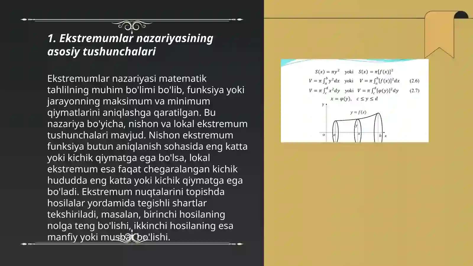 Ekstremumlar nazariyasining geometriya, mexanika va boshqa sohalarga doir masalalarga tadbiqi 3