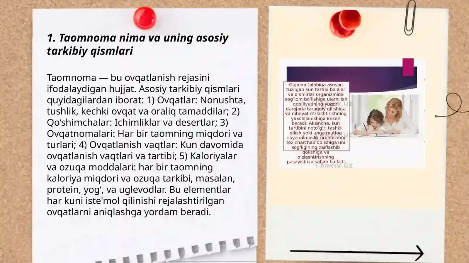 Taomnoma nima va uning asosiy tarkibiy qismlari 3
