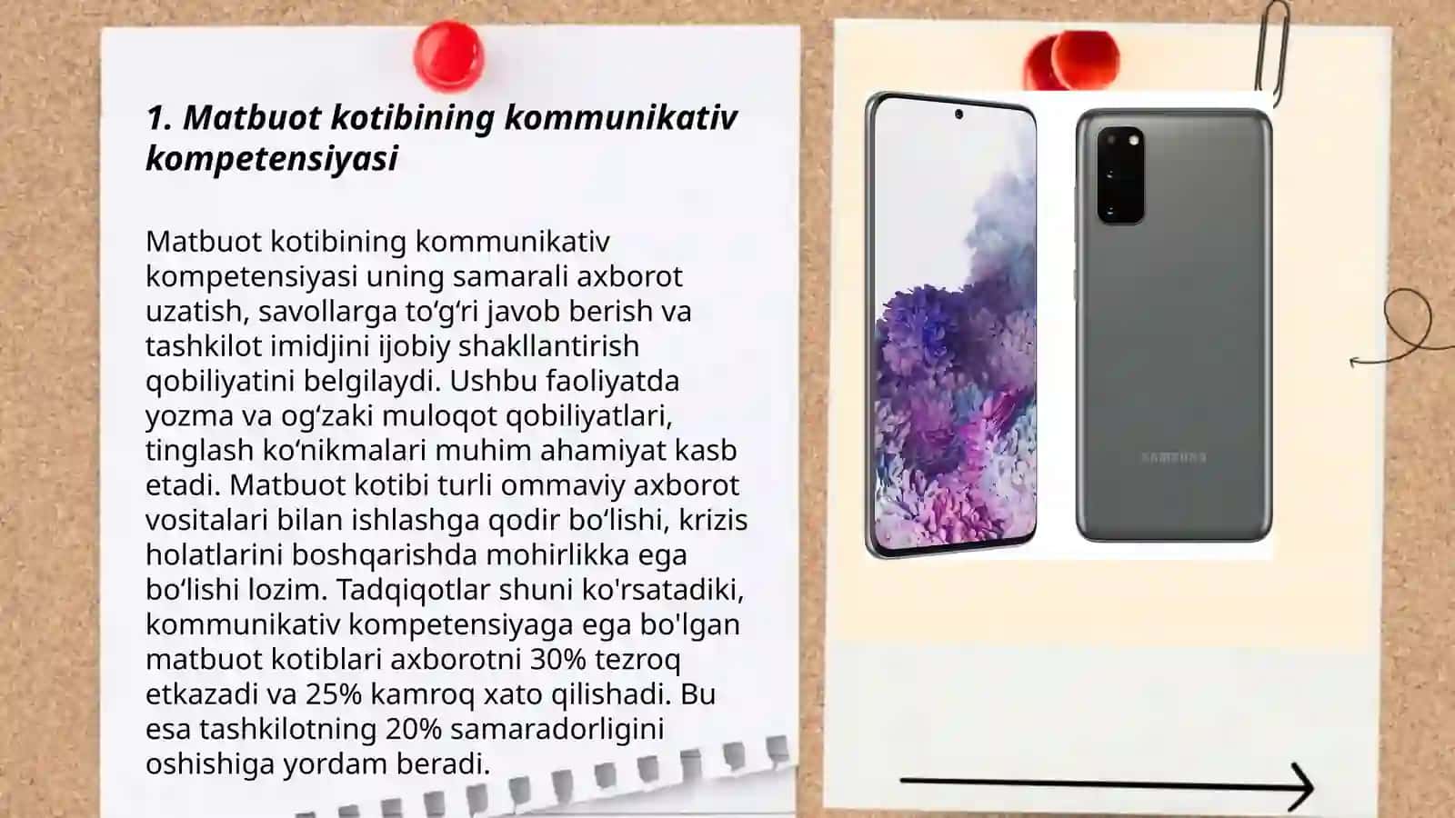 Matbuot kotibi yuqori umumiy madaniyat, nutqining ifodaliligi va obrazliligi texnikasi 3