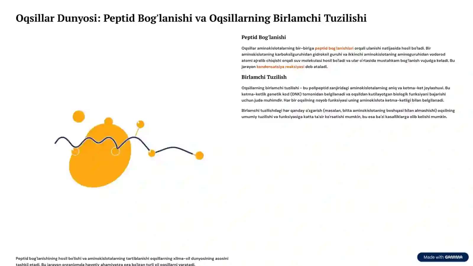 Aminokislotalar va Oqsillar: Xossalari, Biologik Funksiyalari va Tibbiyotda Qo'llanilishi 3