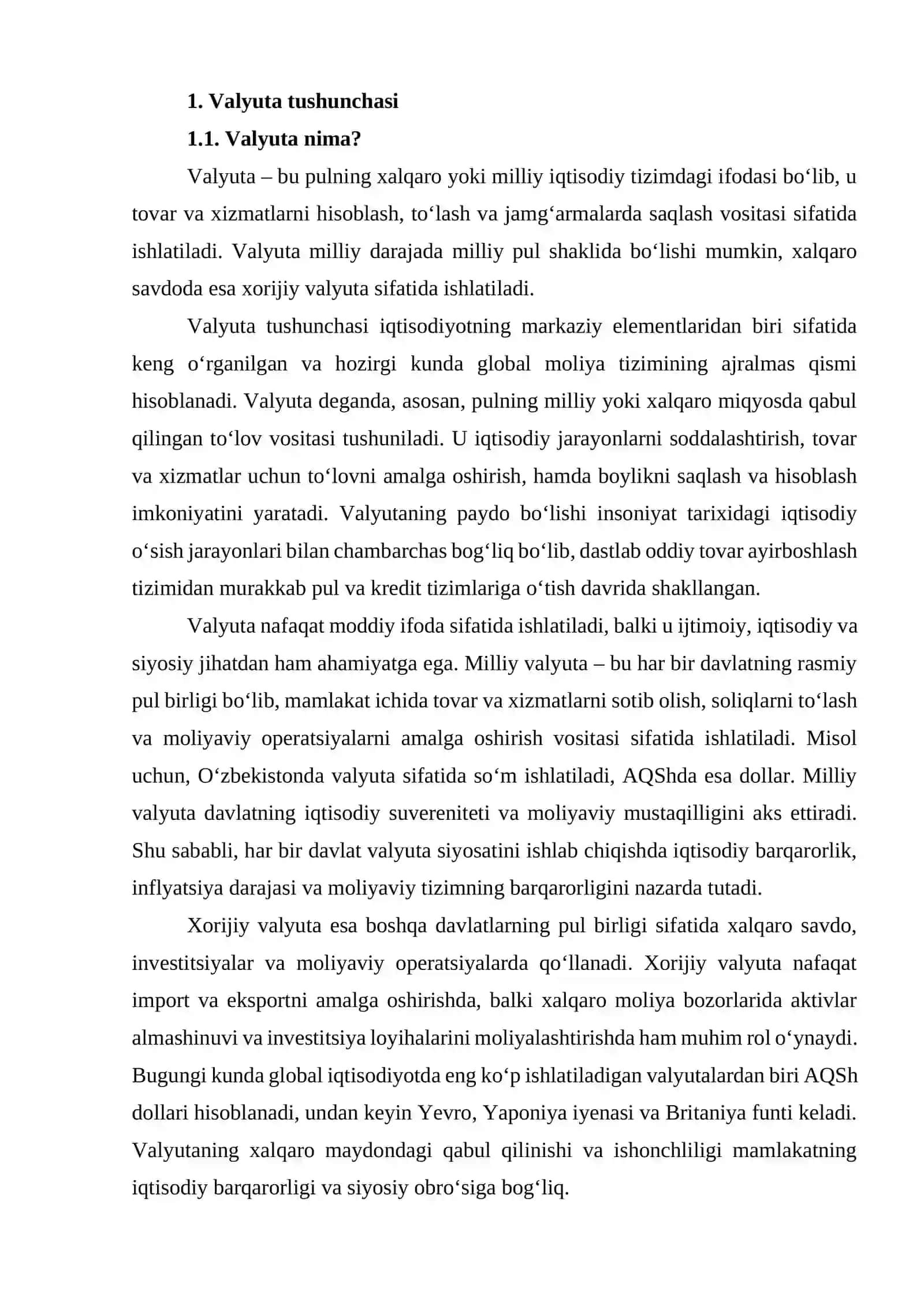 VALYUTA TUSHUNCHASI VA UNING IQTISODIY MAZMUNI 3