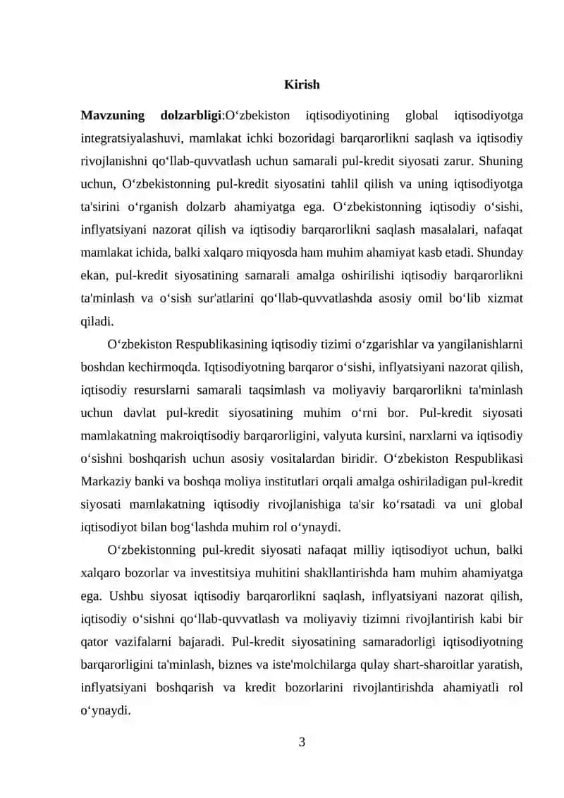 O‘ZBEKISTONDA KREDIT TIZIMINI TASHKIL ETISHNING TAMOYILLARI 3