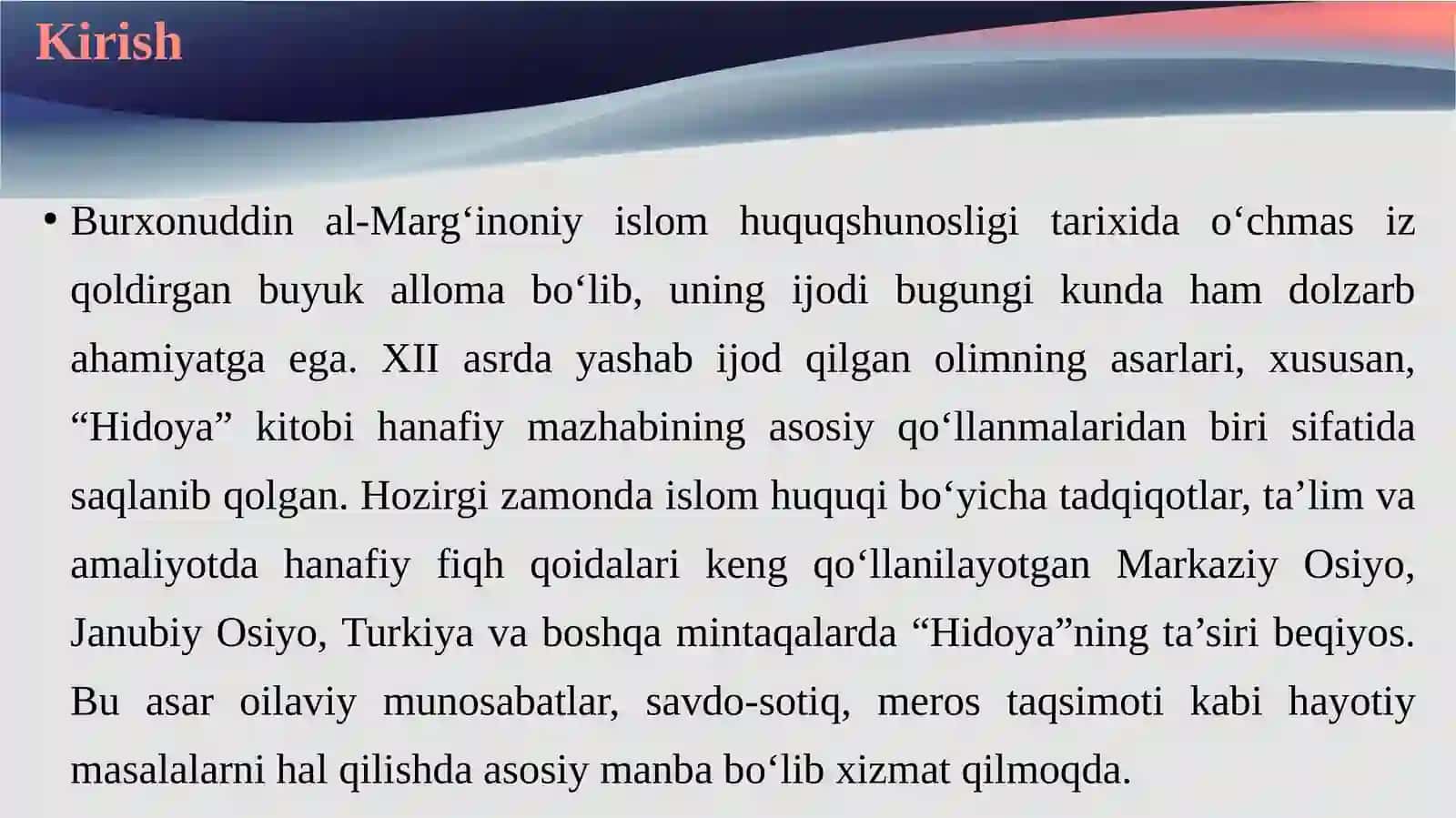 Burxonuddinal-Marg‘inoniy(1123-1197) 3