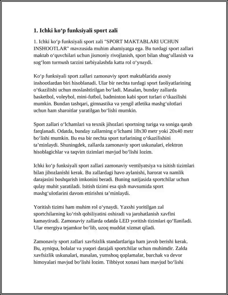 SPORT MAKTABLARI UCHUN INSHOOTLAR 3