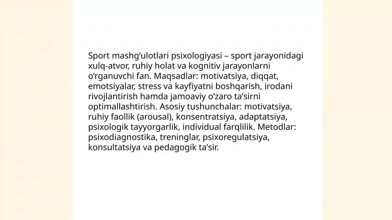Sport mashgʻulotlari psixologiyasi 3
