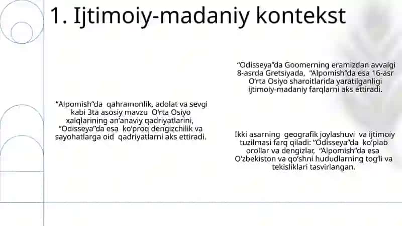 "Odisseya" va "Alpomish" dostoni 3