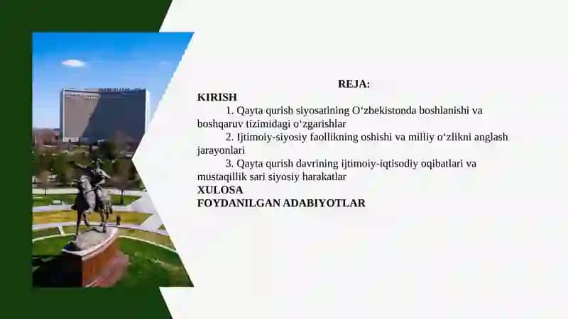 Qaytaqurish yillarida Oʻzbekistondagi ijtimoiy-siyosiy vaziyati 3