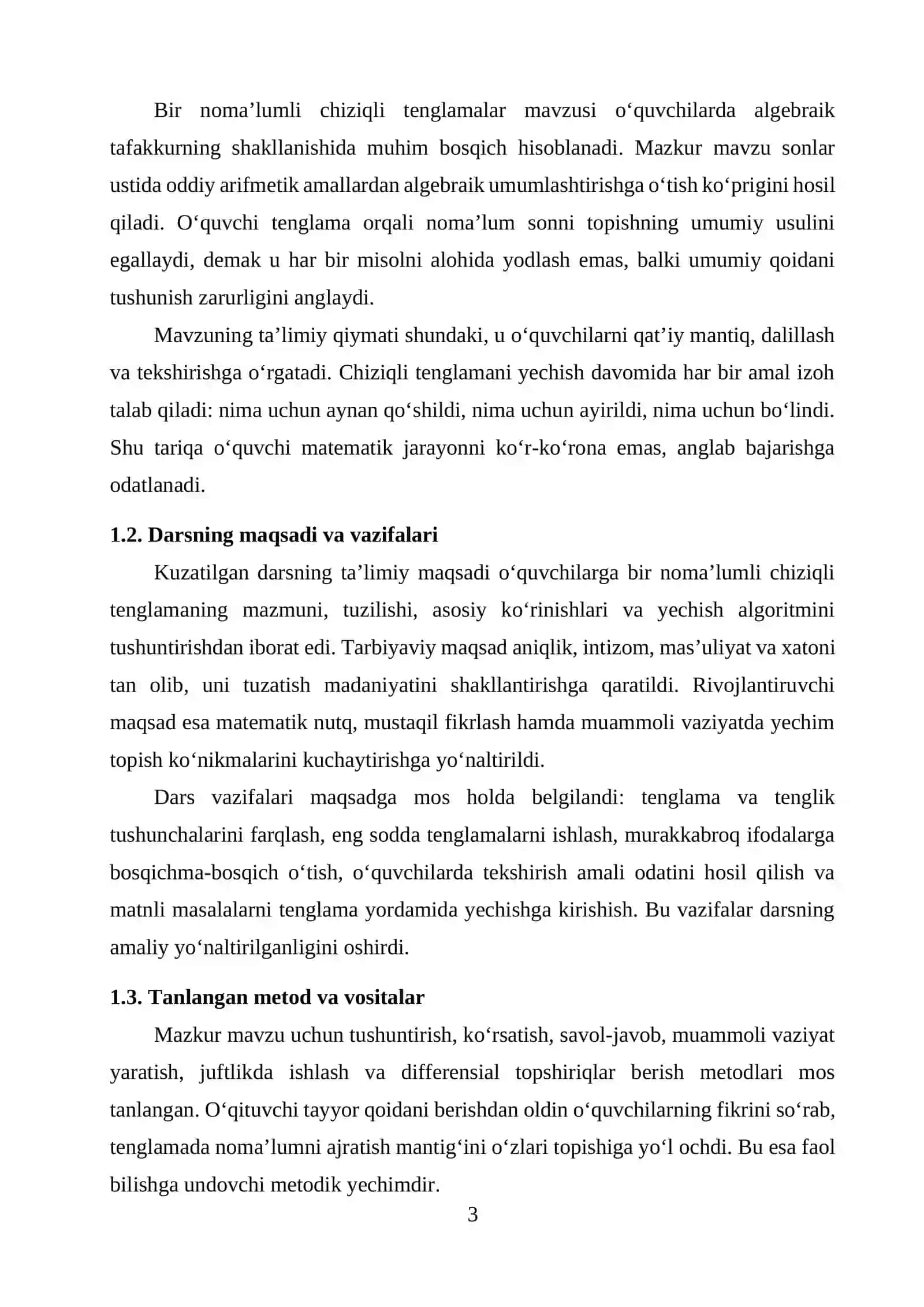Bir noma’lumli chiziqli tenglamalar 3