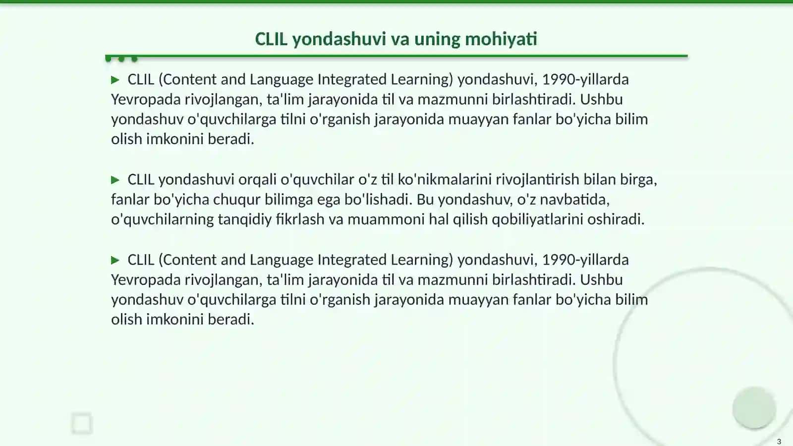 Muammoli darslarni CLIL yondashuvi asosida tashkil etish 3