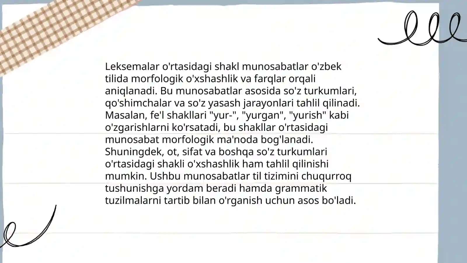 Leksemalar o'rtasidagi shakl munosabatlar 3