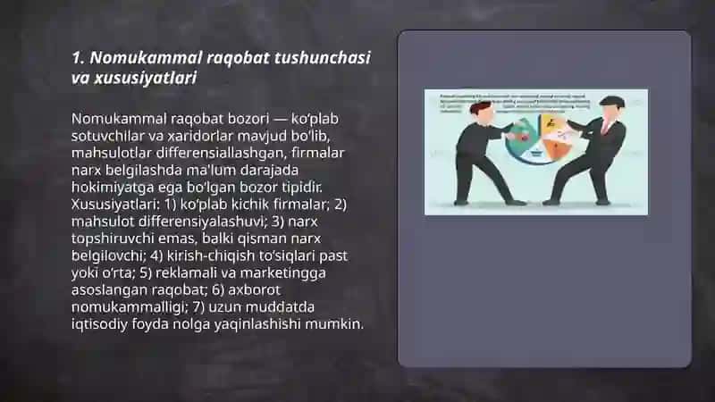 Nomukammal raqobat bozori nazariyalari 3