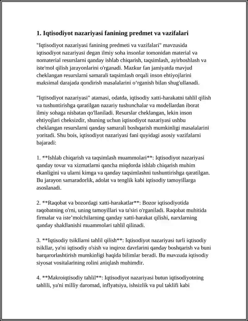 Iqtisodiyot Nazariyasi Fanining Predmeti 3