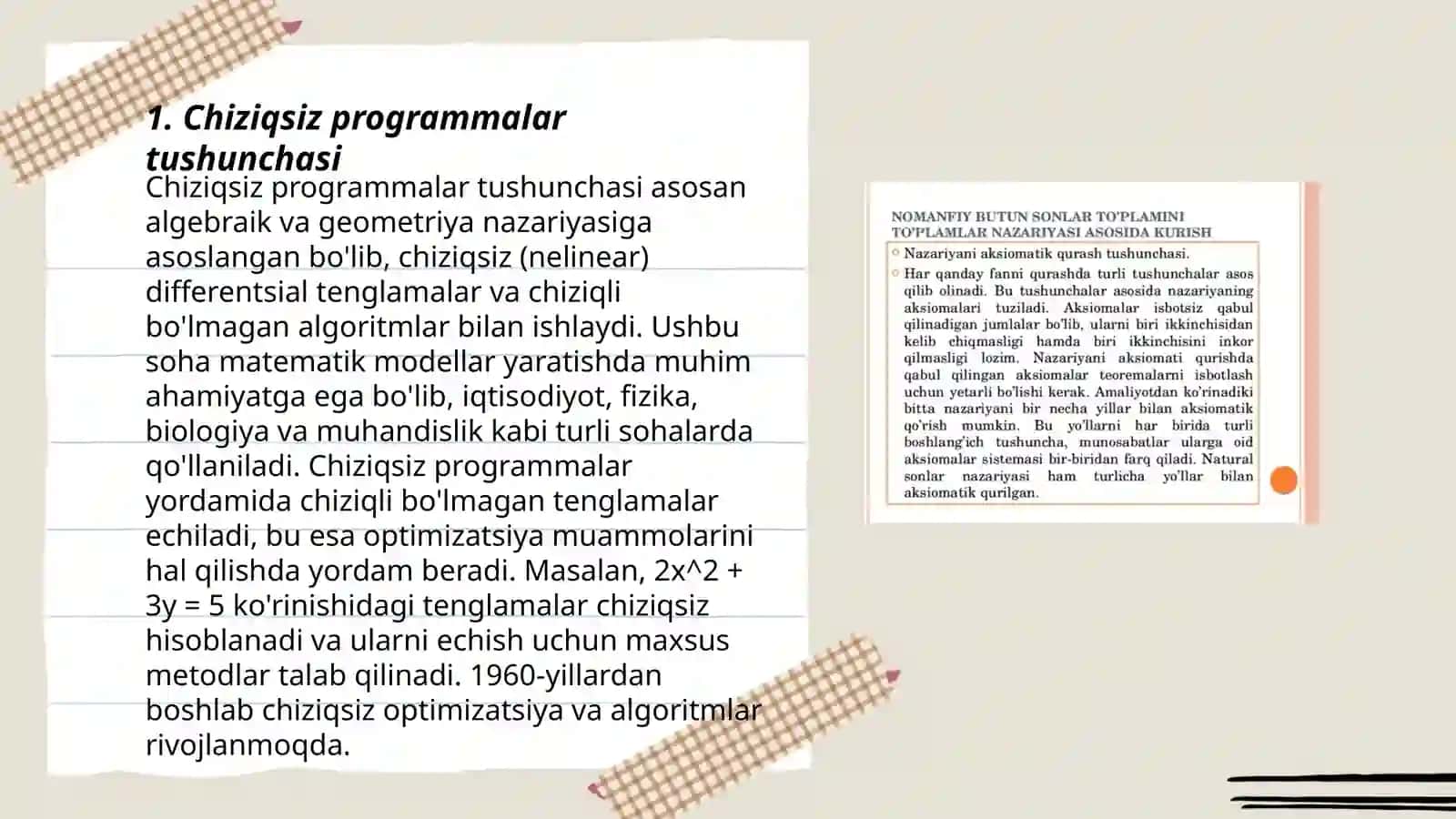 Chiziqsiz programmalashtirish 3