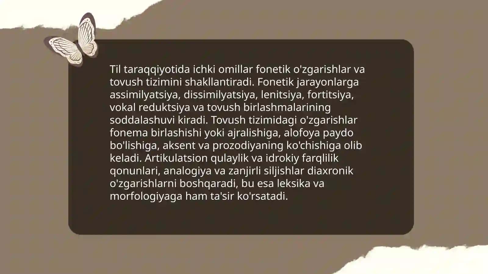 Til taraqqiyotida ichki omillar: fonetik o'zgarishlar va tovush tizimi 3