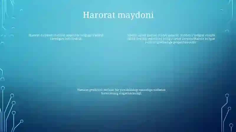 Harorat Maydoni Harorat Gradienti Fure Qonuni 3