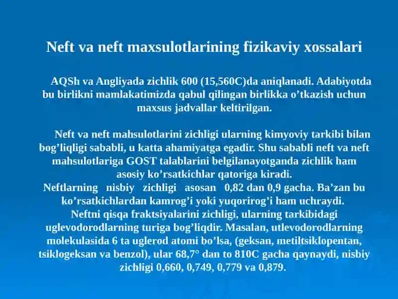 Tabiiygazlarning fizik xossalari 3