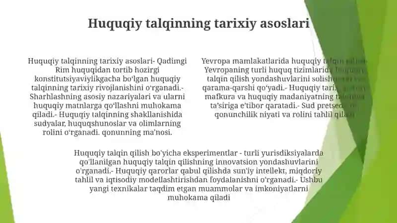 Yevropa Mamlalatlarida Huqu Normalarini Sharhlash Bóyicha Tajribalar 3
