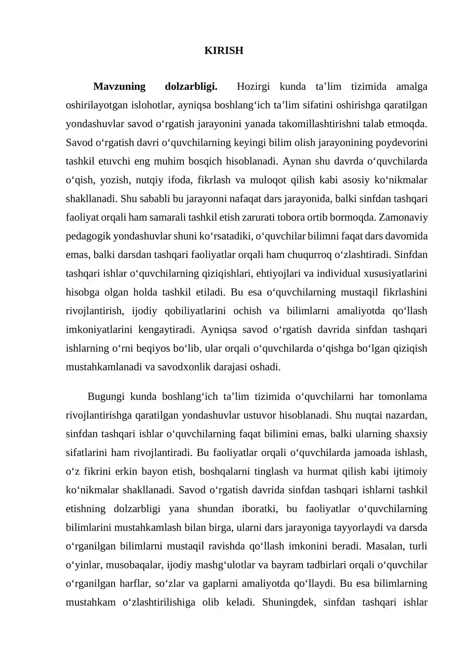 “Savod o’rgatish davrida sinfdan tashqari ishlar (”Savodxonlik” bayrami va shuning kabilar)ni uyushtirish” 3