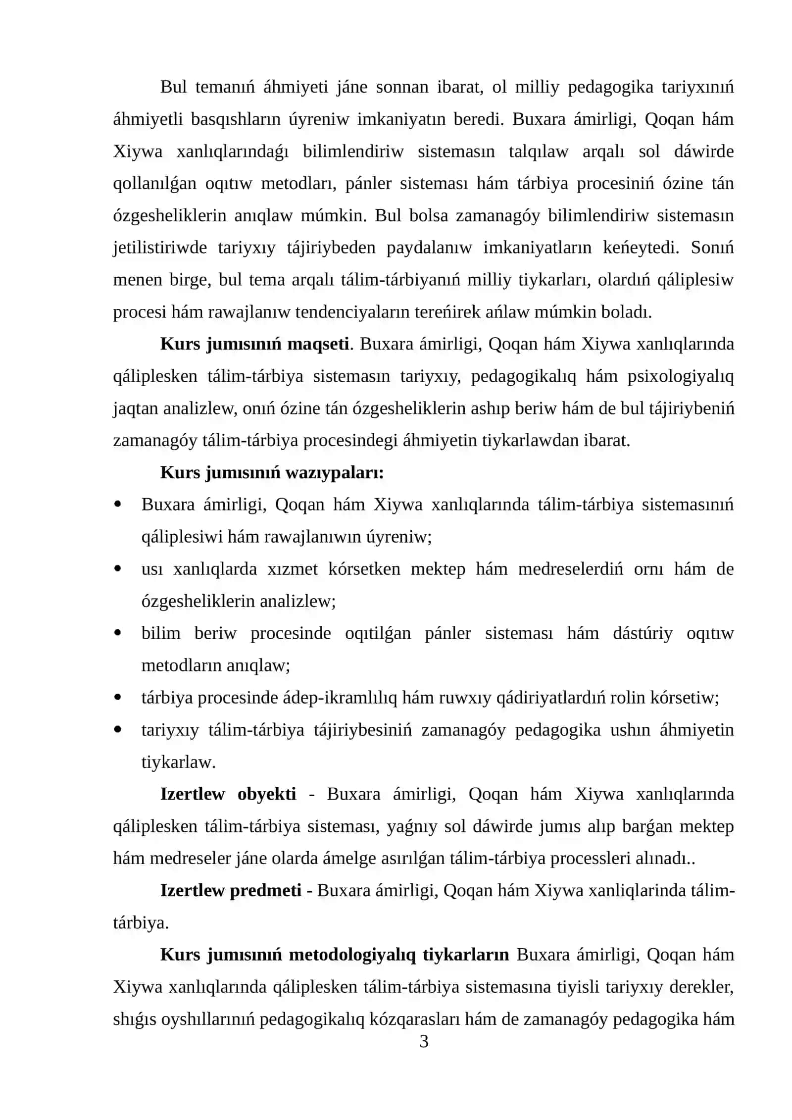 XANLÍQLARDAǴÍ TÁLIM-TÁRBIYA TÁJIRIYBESINIŃ ZAMANAGÓY ÁHMIYETI 3