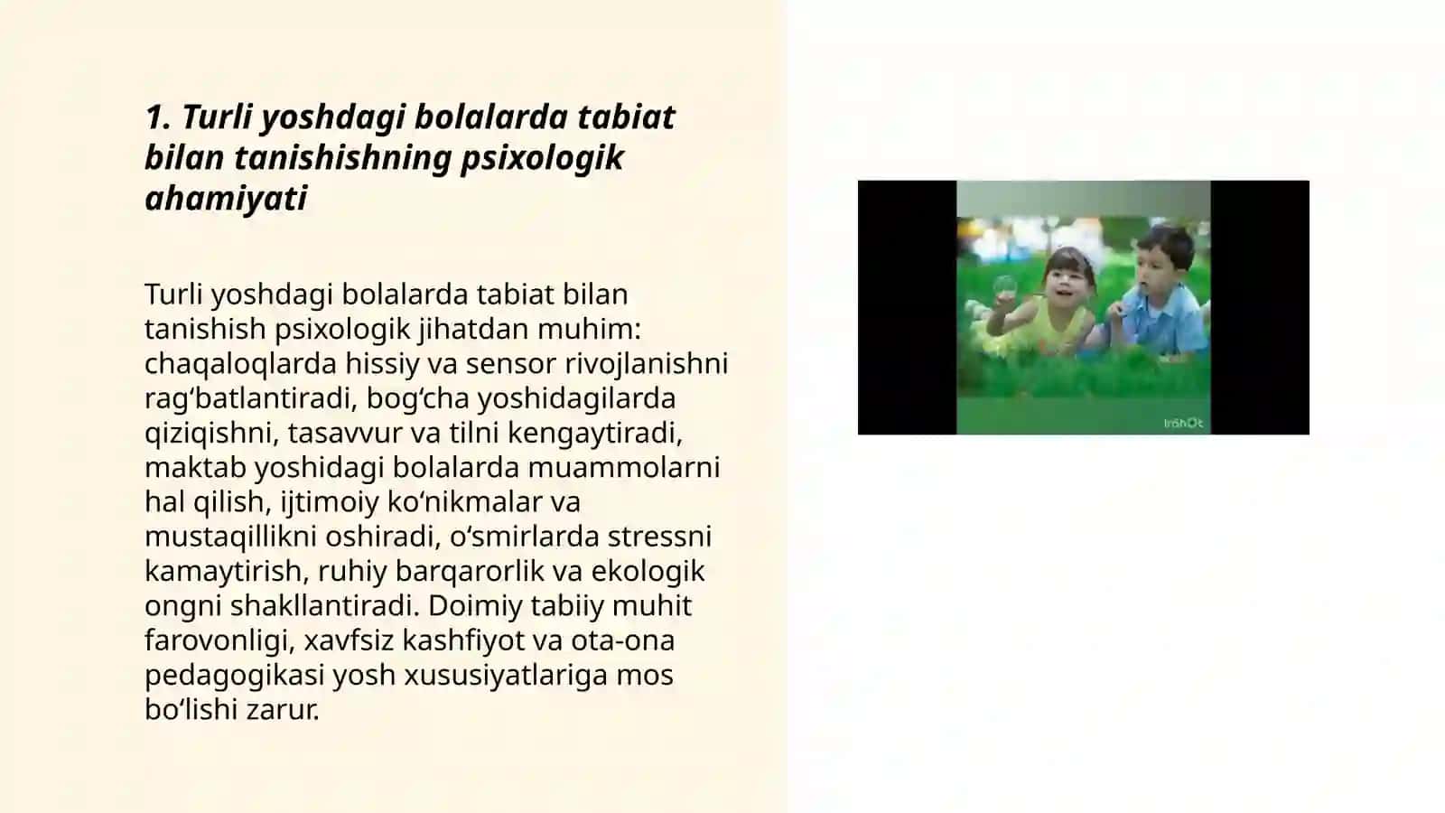 Turli yoshdagi bolalarni tabiat bilan tanishtirishning ahamiyati 3