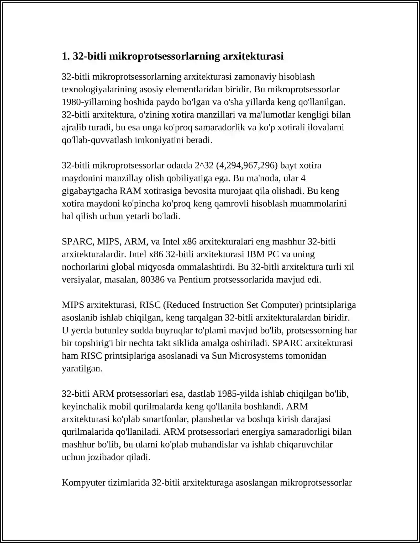 32-BITLI MIKROPROTSESSORLARNING UZILISH TIZIMI 3