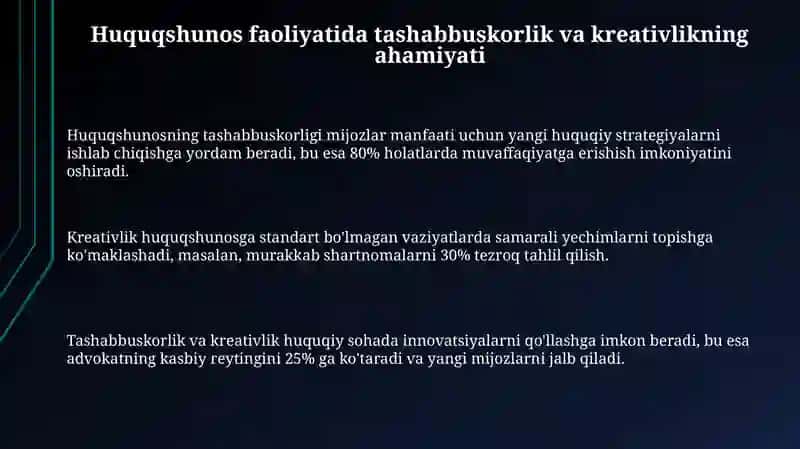 Huquqshunoslikda tashabbuskorlik va kreativlikning ahamiyati 3