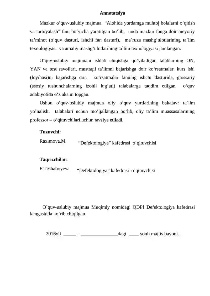 Alohida yordamga muhtoj bolalarni o’qitish va tarbiyalash 3