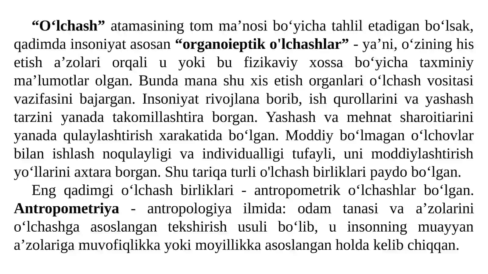 O‘lchash jarayoni bo‘yicha umumiyma’lumotlar 3