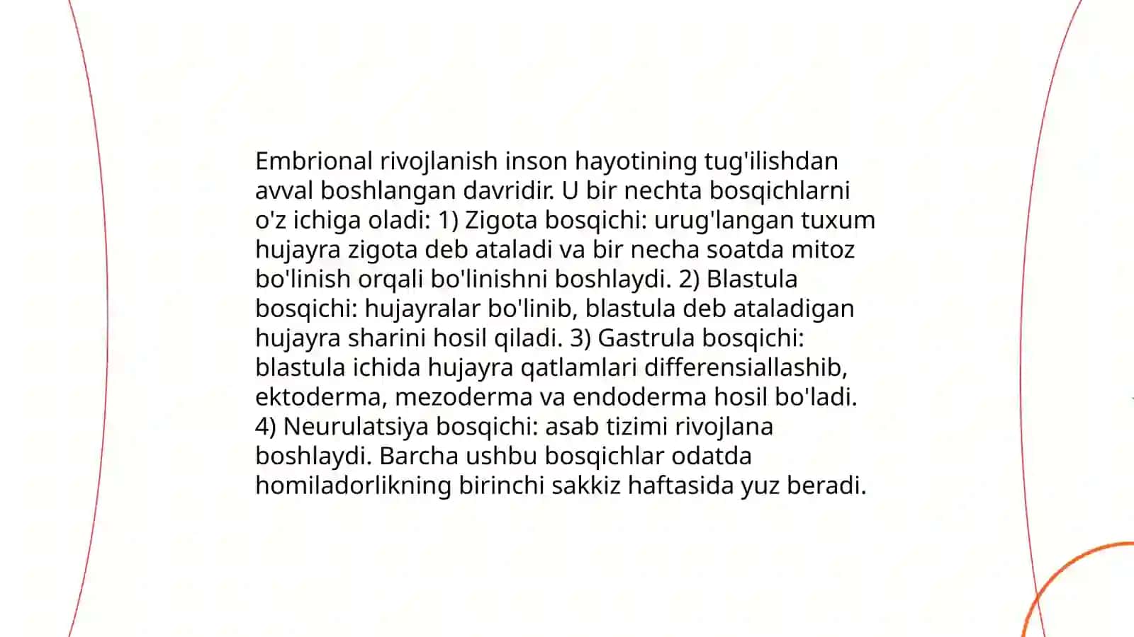 Embirional rivojlanishning umumiy qonunlari 3