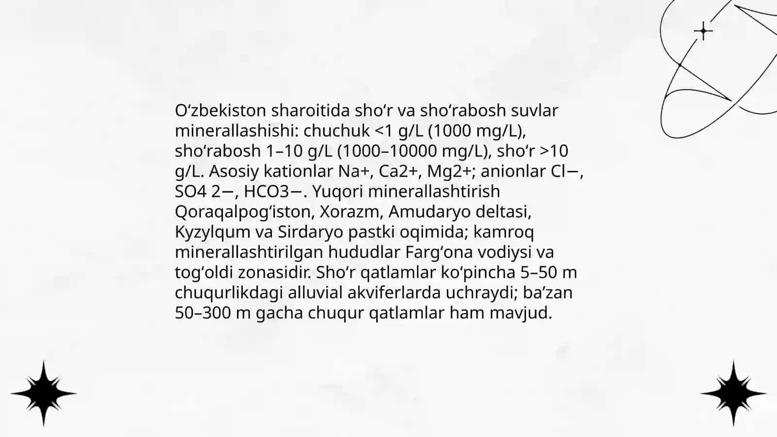 Oʻzbekiston sharoitida shoʻr suvlarni chuchuk suvga aylantirish 3