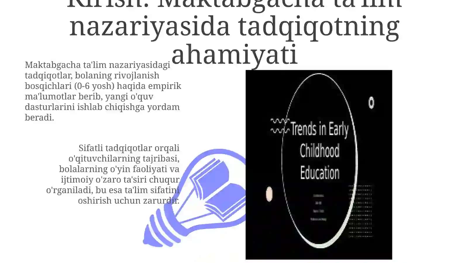 Maktabgacha ta'lim nazariyasida tadqiqot usullari: Asosiy tushunchalar 3