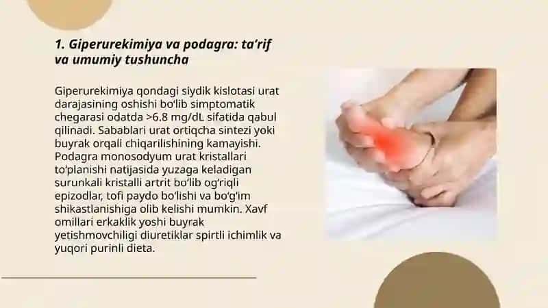 Giperurekimiya va podagra: taʼrif va umumiy tushuncha 3