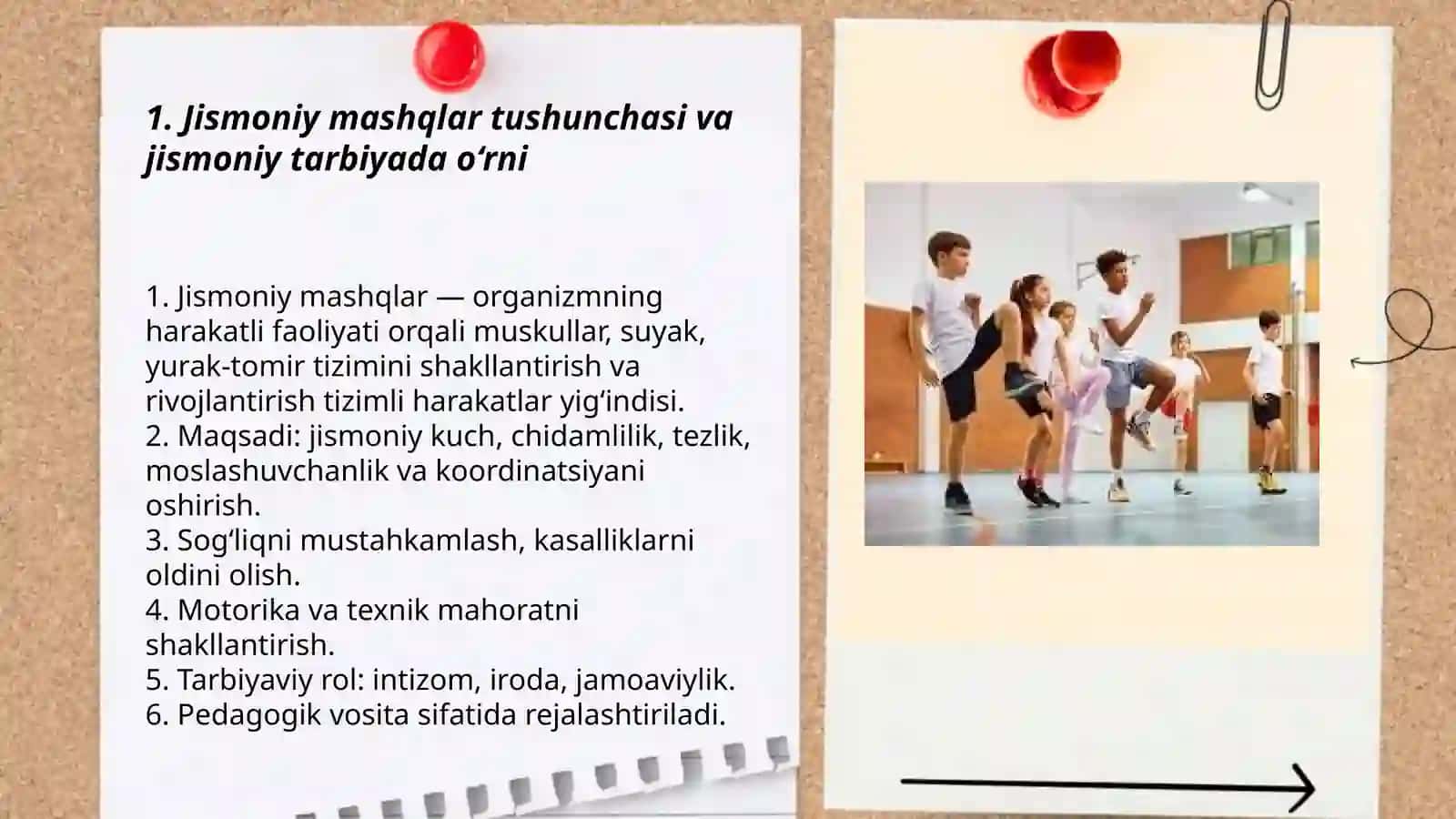 Jismoniy mashqlar tushunchasi va jismoniy tarbiyada o‘rni 3