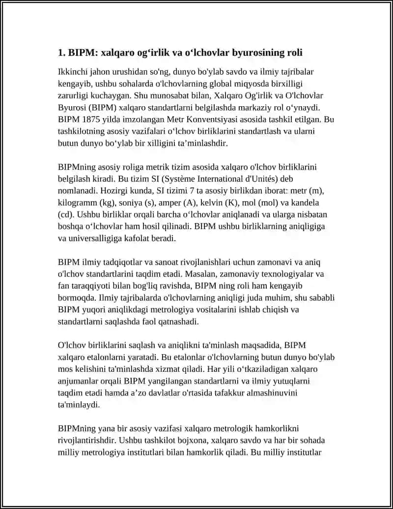 METRAOGIYA VA STANDARTLASHTIRISH BÓYICHA XALQARO TASHKILOTLAR 3